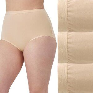 Bali womens Stretch Cotton Brief Underwear panty size 7 nude set of 2